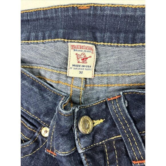 Vintage True Religion Jeans Womens Size 32 Made In USA Leather Patch Dark Blue - Picture 3 of 15